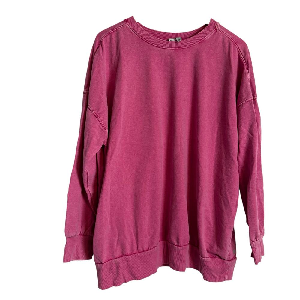 Z by Zella Pink Long Sleeve Crewneck Athleisure Fleece Pullover Sweatshirt XL